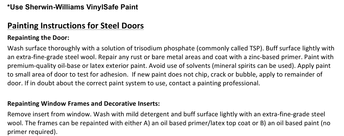 DAC Enterprises, Inc. - Painting Instructions